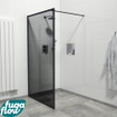 FugaFlow Efficiente Vetro inloopdouche badkamer - 100x200cm - veiligheidsglas - rook glas - mat zwarte lijst rondom - anti kalk SW1123564