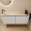 MONDIAZ TURE-DLUX 120cm toiletmeubel Linen. EDEN wastafel Frappe positie links. Met 1 kraangat. SW1102861