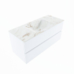 MONDIAZ VICA-DLUX Badkamermeubelset - 110cm - onderkast talc - 2 lades - inbouw wastafel cloud midden - 1 kraangat - 60cm hoge versie - frape SW1088550