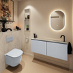 MONDIAZ TURE-DLUX 120cm toiletmeubel Clay. EDEN wastafel Opalo positie rechts. Met 1 kraangat. SW1104239