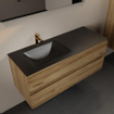 Mondiaz Aivy badmeubelset - 120x45x50cm - 1 kraangat - 1 wasbak urban Solid surface - Links - 2 lades - Zonder spiegel - Melamine Chai SW892099