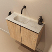 MONDIAZ TURE-DLUX 60cm toiletmeubel Washed Oak. EDEN wastafel Ostra positie links. Zonder kraangat. SW1105126
