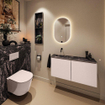 MONDIAZ TURE-DLUX 100cm toiletmeubel Rosee. EDEN wastafel Lava positie links. Zonder kraangat. SW1103976