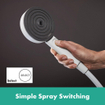 HansgrohePulsify Puro1jet showerpipe ecosmart 260 thermostatisch 3jet handdouche en doucheslang 160cm mat wit SW1151840
