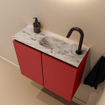 MONDIAZ TURE-DLUX 60cm toiletmeubel Fire. EDEN wastafel Glace positie rechts. Met 1 kraangat. SW1103240