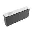 MONDIAZ TURE-DLUX 120cm toiletmeubel Dark Grey. EDEN wastafel Opalo positie links. Met 1 kraangat. SW1104274