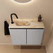 MONDIAZ TURE-DLUX 60cm toiletmeubel Plata. EDEN wastafel Frappe positie links. Met 1 kraangat. SW1102922