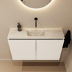 MONDIAZ TURE-DLUX 80cm toiletmeubel Talc. EDEN wastafel Ostra positie midden. Zonder kraangat. SW1104663