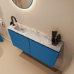 MONDIAZ TURE-DLUX 100cm toiletmeubel Jeans. EDEN wastafel Glace positie links. Met 1 kraangat. SW1103367