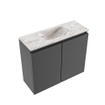 MONDIAZ TURE-DLUX 60cm toiletmeubel Dark Grey. EDEN wastafel Glace positie midden. Zonder kraangat. SW1103221