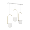 Umbra Triflora plantenhanger 64x110x15cm voor 3 planten polyester wit/goud SW539581