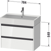 Duravit Ketho 2 wastafelonderbouwkast met 2 laden 78.4x46x54.9cm met grepen antraciet hoogglans wit SW772939