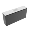 MONDIAZ TURE-DLUX 100cm toiletmeubel Dark Grey. EDEN wastafel Opalo positie midden. Met 1 kraangat. SW1104280