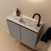 MONDIAZ TURE-DLUX 60cm toiletmeubel Smoke. EDEN wastafel Glace positie rechts. Met 1 kraangat. SW1103563