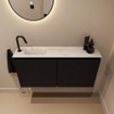 MONDIAZ TURE-DLUX 100cm toiletmeubel Urban. EDEN wastafel Opalo positie links. Met 1 kraangat. SW1104169