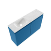 MONDIAZ TURE-DLUX 80cm toiletmeubel Jeans. EDEN wastafel Opalo positie links. Met 1 kraangat. SW1104342