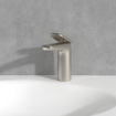 Villeroy & Boch Antao Eengreeps wastafelkraan - met Push-Open afvoergarnituur - Matt Brushed Nickel (RVS) SW974161
