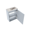 MONDIAZ TURE-DLUX 40cm toiletmeubel Clay. EDEN wastafel Glace positie rechts. Met 1 kraangat. SW1103186