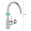 GROHE Eurosmart Cosmopolitan Keukenkraan - hoog - chroom SW225329