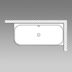 Riho Desire hoekbad - 184x84cm - Hoekopstelling rechts - met chromen badvuller - Acryl wit glans SW412237