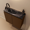 MONDIAZ TURE-DLUX 60cm toiletmeubel Rust. EDEN wastafel Lava positie links. Met 1 kraangat. SW1103994