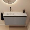 MONDIAZ TURE-DLUX Toiletmeubel - 80cm - Smoke - EDEN - wastafel Opalo - positie links - Zonder kraangat SW1126213