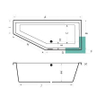 Xenz Society compact ligbad 180x80x44cm rechts met poten zonder afvoer Acryl Antraciet Mat SW103199