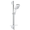 GROHE Rainshower Smartactive 130 Cube Glijstangset - 60cm - vierkante handdouche - 3 straalsoorten - gladde doucheslang - met zeepschaal - chroom SW452828