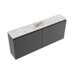 MONDIAZ TURE-DLUX 120cm toiletmeubel Dark Grey. EDEN wastafel Glace positie midden. Met 1 kraangat. SW1103251