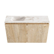 MONDIAZ TURE-DLUX 80cm toiletmeubel Washed Oak. EDEN wastafel Frappe positie links. Zonder kraangat. SW1103075
