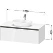 Duravit Ketho 2 wastafelonderbouwkast incl. consoleplaat met 1 lade 120x55x45.9cm met handgreep antraciet basalt mat SW772654