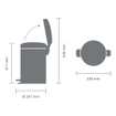 Brabantia NewIcon Pedaalemmer - 12 liter - kunststof binnenemmer - brilliant steel SW767503