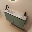 MONDIAZ TURE-DLUX 80cm toiletmeubel Army. EDEN wastafel Glace positie links. Met 1 kraangat. SW1103146
