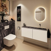 MONDIAZ TURE-DLUX 120cm toiletmeubel Talc. EDEN wastafel Lava positie rechts. Zonder kraangat. SW1103614