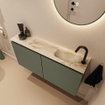 MONDIAZ TURE-DLUX 100cm toiletmeubel Army. EDEN wastafel Frappe positie rechts. Met 1 kraangat. SW1102643
