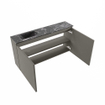 MONDIAZ TURE-DLUX 100cm toiletmeubel Smoke. EDEN wastafel Lava positie links. Met 1 kraangat. SW1104072