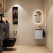 MONDIAZ TURE-DLUX 40cm toiletmeubel Plata. EDEN wastafel Lava positie links. Met 1 kraangat. SW1103979