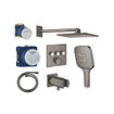 Grohe Grohtherm regendoucheset inbouw - hoofddouche vierkant - handdouche vierkant - hard graphite geborsteld SW1235152