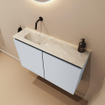 MONDIAZ TURE-DLUX 80cm toiletmeubel Clay. EDEN wastafel Ostra positie links. Zonder kraangat. SW1104788