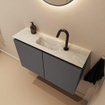 MONDIAZ TURE-DLUX 80cm toiletmeubel Dark Grey. EDEN wastafel Ostra positie midden. Met 1 kraangat. SW1104813