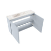 MONDIAZ TURE-DLUX 80cm toiletmeubel Clay. EDEN wastafel Frappe positie links. Zonder kraangat. SW1102697