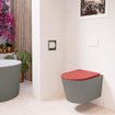 MONDIAZ LAVIE wandclosetpack - 36x53cm - diepspoel - rimless - Smoke (grijs) - softclose - quick-release - toiletzitting - Fire (rood) SW1208667