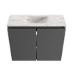 MONDIAZ TURE-DLUX 60cm toiletmeubel Dark Grey. EDEN wastafel Glace positie midden. Met 1 kraangat. SW1103269