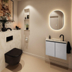 MONDIAZ TURE-DLUX 60cm toiletmeubel Plata. EDEN wastafel Ostra positie rechts. Met 1 kraangat. SW1104982