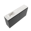 MONDIAZ TURE-DLUX 100cm toiletmeubel Dark Grey. EDEN wastafel Ostra positie links. Zonder kraangat. SW1104801