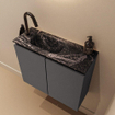 MONDIAZ TURE-DLUX 60cm toiletmeubel Dark Grey. EDEN wastafel Lava positie links. Met 1 kraangat. SW1103727