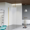 FugaFlow Eccelente Vetro inloopdouche badkamer - 80x200cm - mat glas - plafondarm - geborsteld messing SW1125065