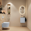 MONDIAZ TURE-DLUX 40cm toiletmeubel Clay. EDEN wastafel Frappe positie links. Zonder kraangat. SW1102691