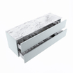 MONDIAZ VICA-DLUX Badkamermeubelset - 150cm - onderkast clay- 2 lades - inbouw wastafel cloud rechts - 1 kraangat - 60cm hoge versie - glace SW1088197