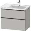 Duravit D-Neo wastafelonderkast 78.4x62.5x45.2cm 2 lades Betongrijs Mat SW640764